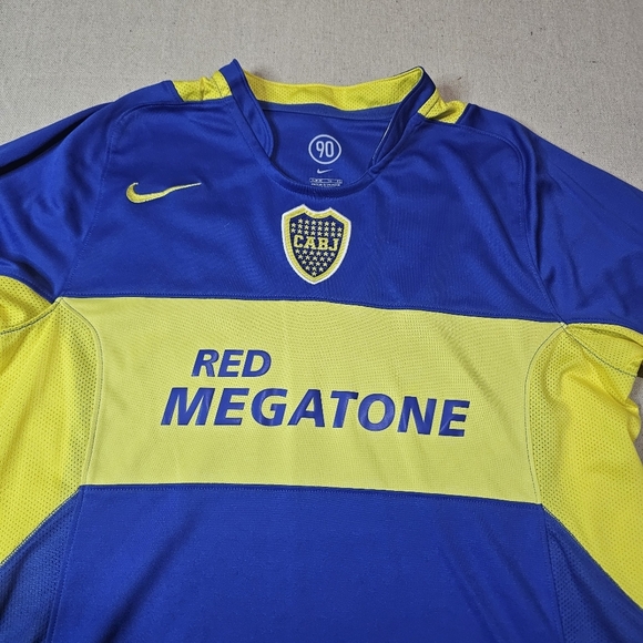 BOCA JUNIORS ARGENTINA 2005 RED MEGATONE HOME FOOTBALL SHIRT NIKE SIZE XL - Picture 4 of 7